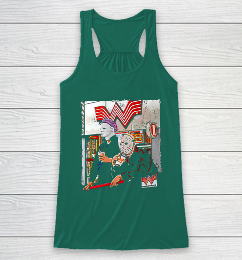 Michael Myers and Jason Voorhees drinking Whataburger Racerback Tank 5