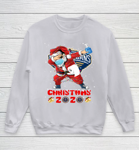 New Orleans Pelicans Funny Santa Claus Dabbing Christmas 2020 NBA Youth Sweatshirt 3