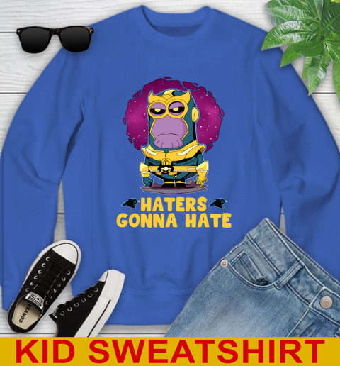 NFL Football Carolina Panthers Haters Gonna Hate Thanos Minion Marvel Shirt Youth Sweatshirt 7