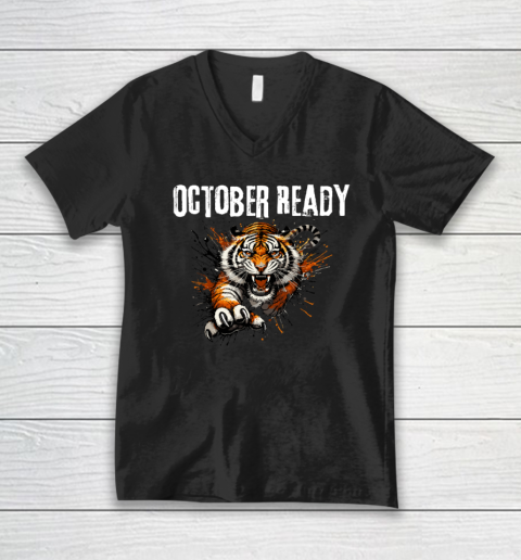 Funny October Ready For Ready Tiger V-Neck T-Shirt
