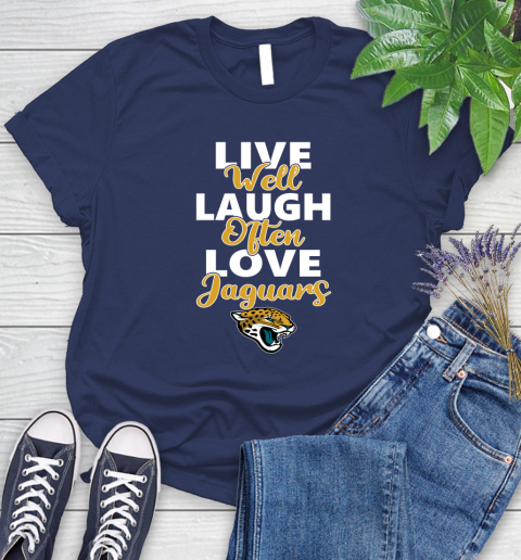 NFL Football Jacksonville Jaguars Live Well Laugh Often Love Shirt Women's T-Shirt 12