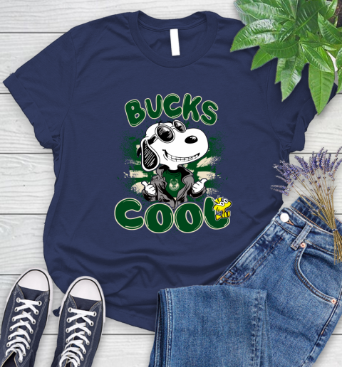 NBA Basketball Milwaukee Bucks Cool Snoopy Shirt Women's T-Shirt 12