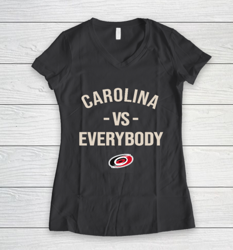 Carolina Hurricanes Vs Everybody Women's V-Neck T-Shirt 6
