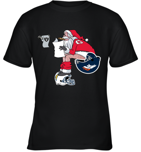 Santa Claus Kansas City Chiefs Shit On Other Teams Christmas Youth T-Shirt