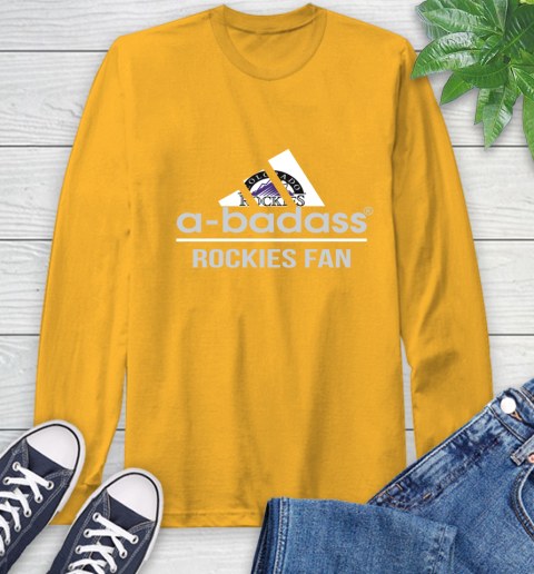 MLB A Badass Colorado Rockies Fan Adidas Baseball Sports Long Sleeve T-Shirt 2