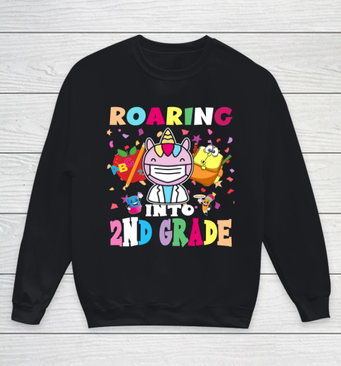 Back to school shirt Roaring into 2nd grade Youth Sweatshirt
