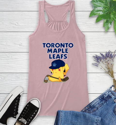NHL Pikachu Hockey Sports Toronto Maple Leafs Racerback Tank 11