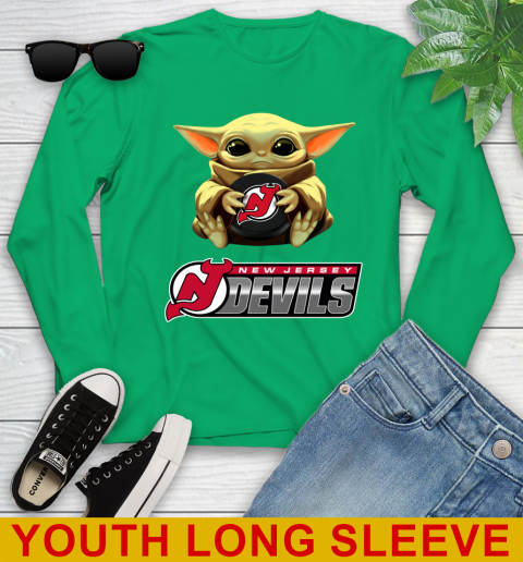 NHL Hockey New Jersey Devils Star Wars Baby Yoda Shirt 128
