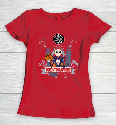 NBA Toronto Raptors Basketball Jack Skellington Halloween Women's T-Shirt 9