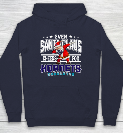 Charlotte Hornets Even Santa Claus Cheers For Christmas NBA Hoodie 3 Charlotte Hornets Even Santa Claus Cheers For Christmas NBA Hoodie - Image 3