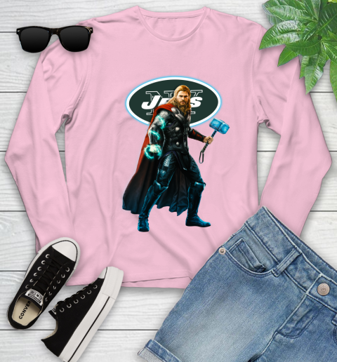 NFL Thor Avengers Endgame Football New York Jets Youth Long Sleeve 10