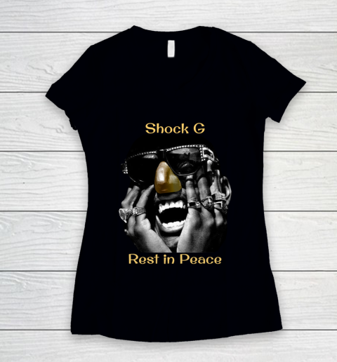 Rip Shock G Rest In Peace Women's V-Neck T-Shirt