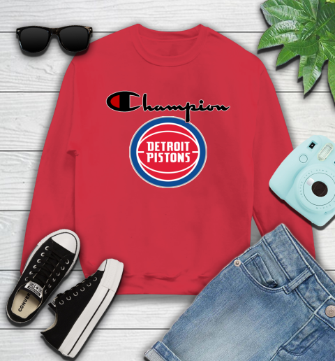 NBA Basketball Detroit Pistons Champion Shirt Youth Sweatshirt 5