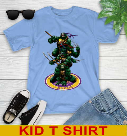 NBA Basketball Los Angeles Lakers Teenage Mutant Ninja Turtles Shirt Youth T-Shirt 11