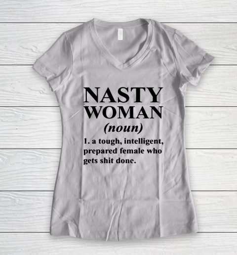 Nasty Woman Noun black Women's V-Neck T-Shirt