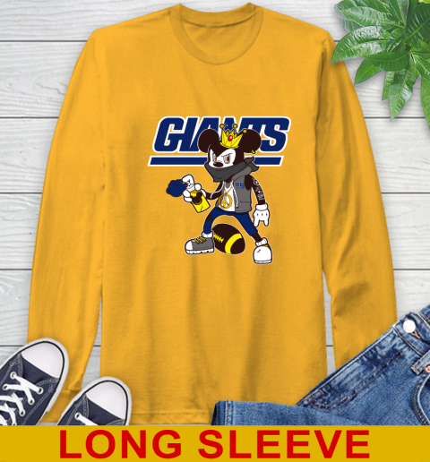 New York Giants NFL Football Mickey Peace Sign Sports Long Sleeve T-Shirt 3
