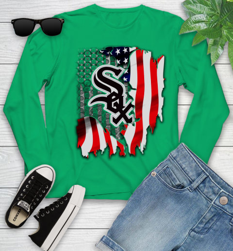Chicago White Sox MLB Baseball American Flag Youth Long Sleeve 7