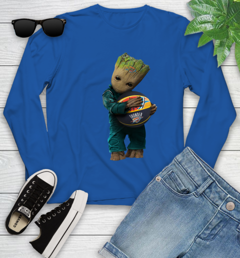 NBA Groot Guardians Of The Galaxy Basketball Sports Oklahoma City Thunder Youth Long Sleeve 9