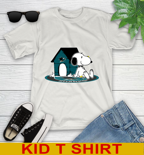 NHL Hockey San Jose Sharks Snoopy The Peanuts Movie Shirt Youth T-Shirt 12