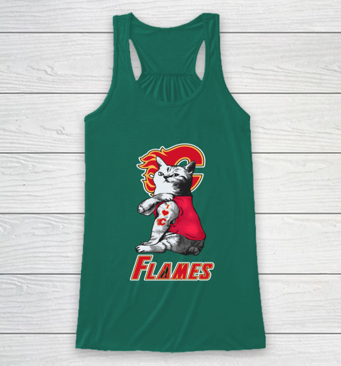 NHL My Cat Loves Calgary Flames Hockey Racerback Tank 5