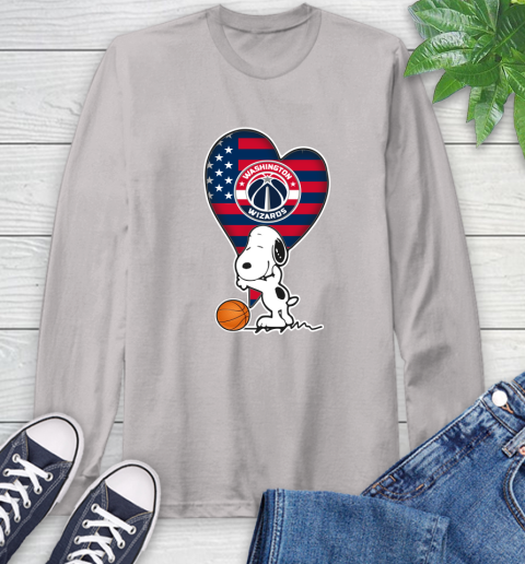 Washington Wizards NBA Basketball The Peanuts Movie Adorable Snoopy Long Sleeve T-Shirt 12