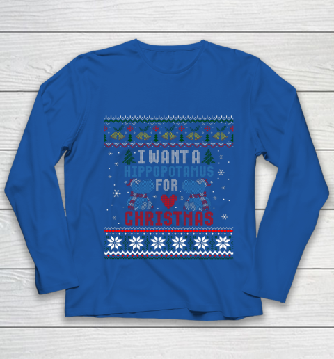 I Want A Hippopotamus For Christmas Ugly Xmas Youth Long Sleeve 7