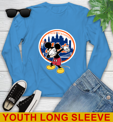 New York Mets MLB Baseball Dabbing Mickey Disney Sports Youth Long Sleeve 8