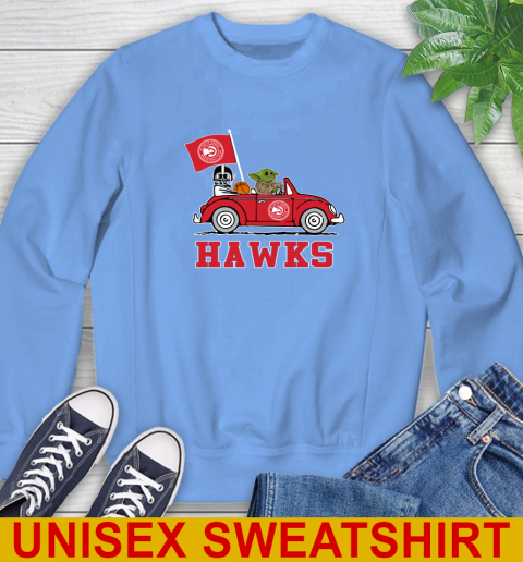 NBA Basketball Atlanta Hawks Darth Vader Baby Yoda Driving Star Wars Shirt Sweatshirt 11