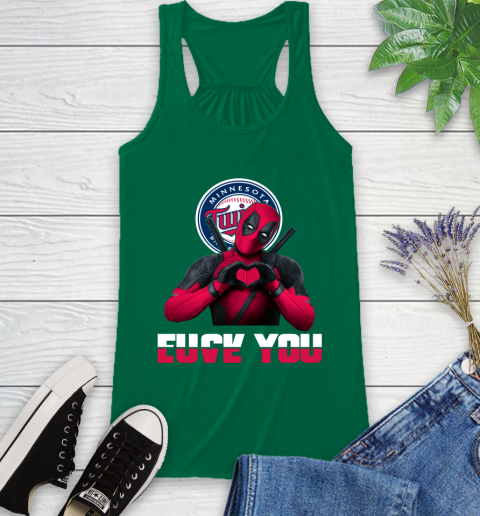 MLB Minnesota Twins Deadpool Love You Fuck You Baseball Sports Racerback Tank 6