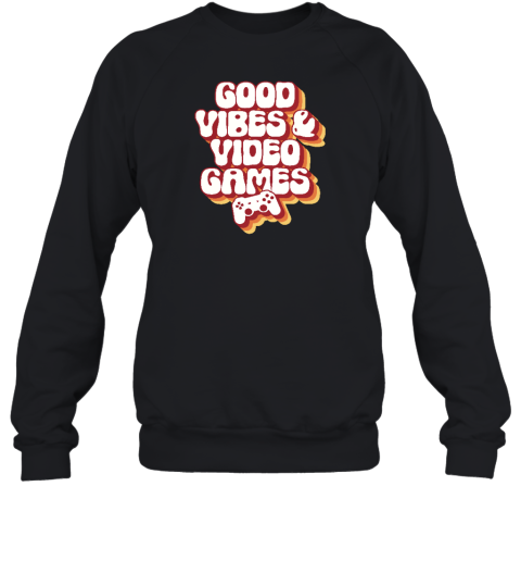Mirandalorian Store Good Vibes & Video Games Retro Sweatshirt