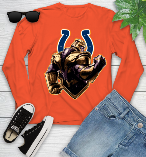 NFL Thanos Avengers Endgame Football Sports Indianapolis Colts Youth Long Sleeve 4