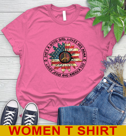 America sunflower she's a good girl loves her mama shirt 83