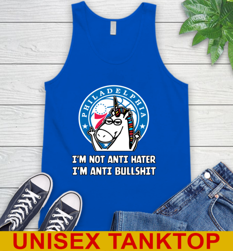 Philadelphia 76ers NBA Basketball Unicorn I'm Not Anti Hater I'm Anti Bullshit Tank Top 6 Philadelphia 76ers NBA Basketball Unicorn I'm Not Anti Hater I'm Anti Bullshit Tank Top - Image 6