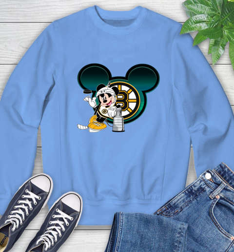 NHL Boston Bruins Stanley Cup Mickey Mouse Disney Hockey T Shirt Sweatshirt 11