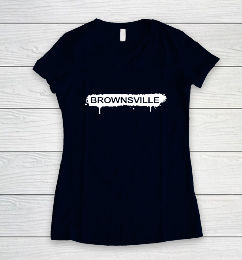 Mike Tyson Brownsville Women's V-Neck T-Shirt 2