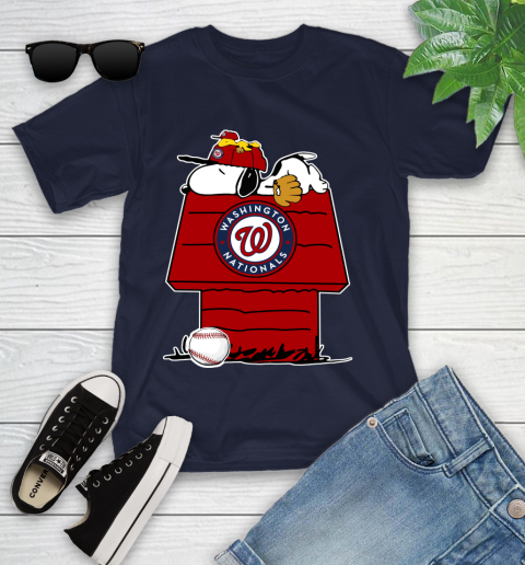 MLB Washington Nationals Snoopy Woodstock The Peanuts Movie Baseball T Shirt_000 Youth T-Shirt 3