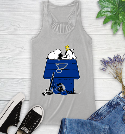 St.Louis Blues NHL Hockey Snoopy Woodstock The Peanuts Movie Racerback Tank
