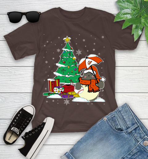 Baltimore Orioles MLB Baseball Cute Tonari No Totoro Christmas Sports Youth T-Shirt 7