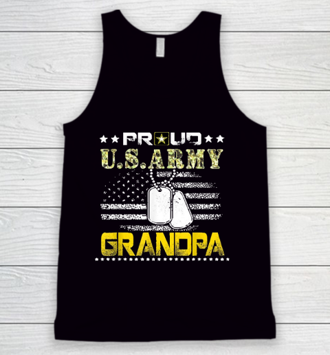 Grandpa Funny Gift Apparel  Vintage Proud Grandpa Usarmy Veteran Flag Gif Tank Top