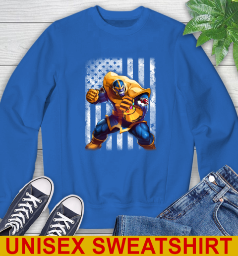 NFL Football Kansas City Chiefs Thanos Marvel American Flag Shirt Sweatshirt 11