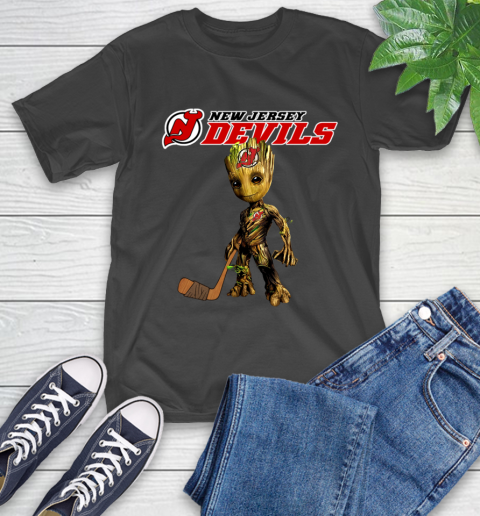 New Jersey Devils NHL Hockey Groot Marvel Guardians Of The Galaxy T-Shirt 2