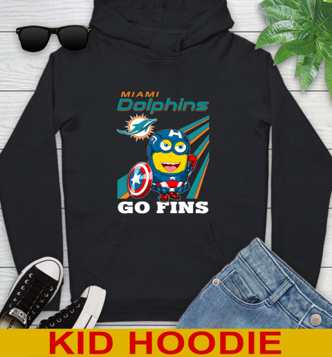 NFL Football Miami Dolphins Captain America Marvel Avengers Minion Shirt Youth Hoodie