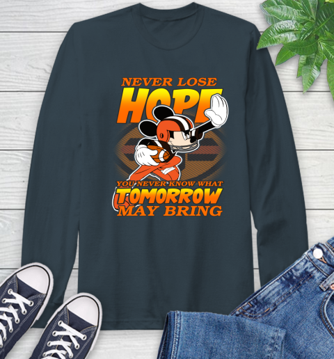 Cleveland Browns NFL Football Mickey Disney Never Lose Hope Long Sleeve T-Shirt 9