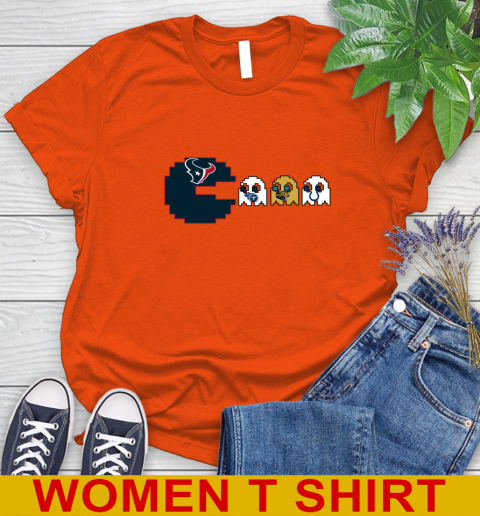 Houston Texans NFL Football Pac Man Champion Women's T-Shirt 4