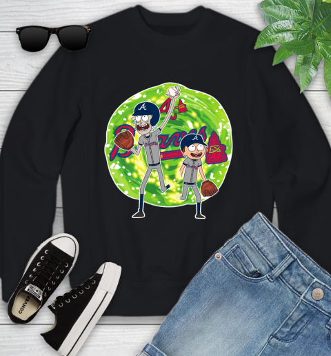 MLB Atlanta Braves Rick And Morty Baseball Sports Youth Sweatshirt 2