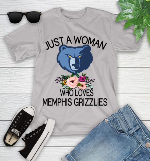 NBA Just A Woman Who Loves Memphis Grizzlies Basketball Sports Youth T-Shirt 10