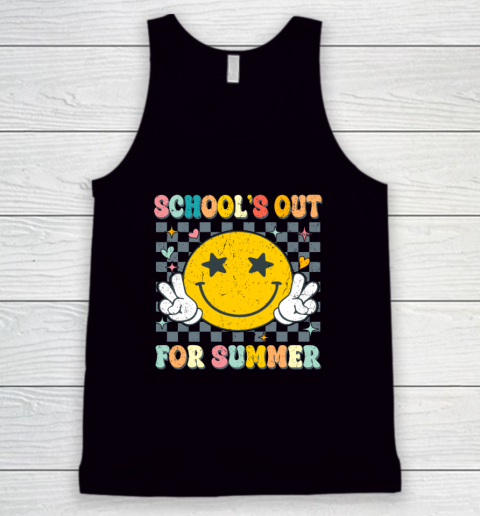 Last Day Of School Retro Schools Out For Summer Teacher Tank Top