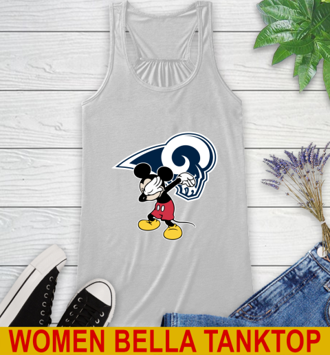 Los Angeles Rams NFL Football Dabbing Mickey Disney Sports Racerback Tank