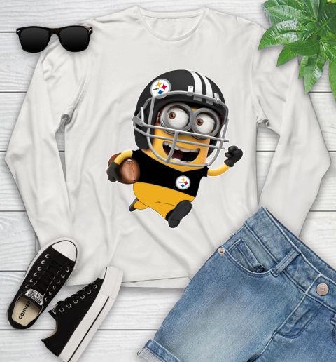NFL Pittsburgh Steelers Minions Disney Football Sports Youth Long Sleeve 12