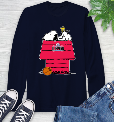 LA Clippers NBA Basketball Snoopy Woodstock The Peanuts Movie Long Sleeve T-Shirt 4